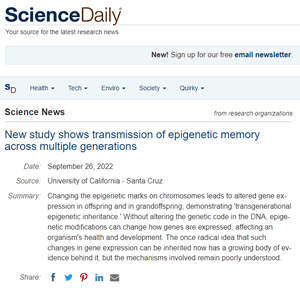 Transmission of Epigenetic Memory Across Multiple Generations