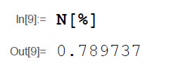 Numerical result of the previous expression