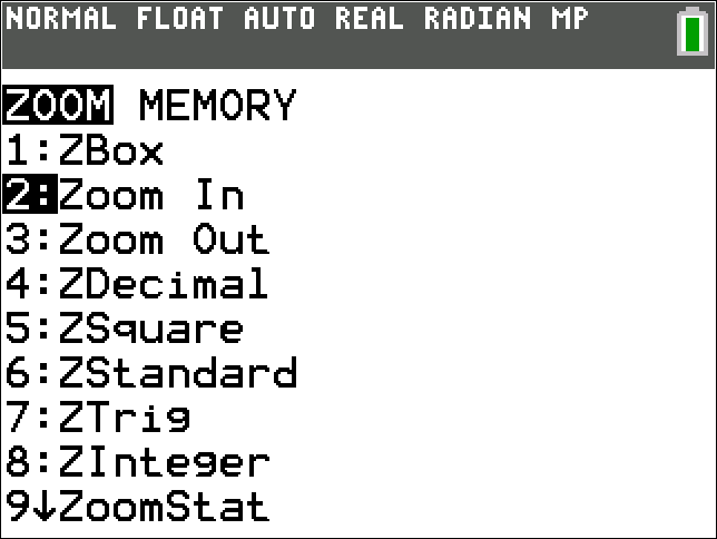 calculator screen, showing Zoom details