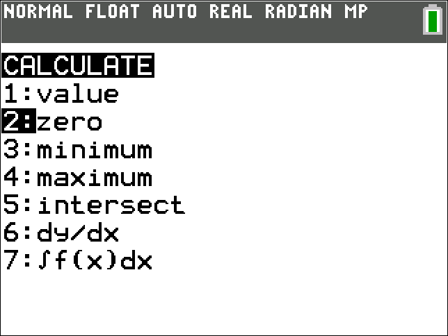 calculator screen, showing CALCULATE