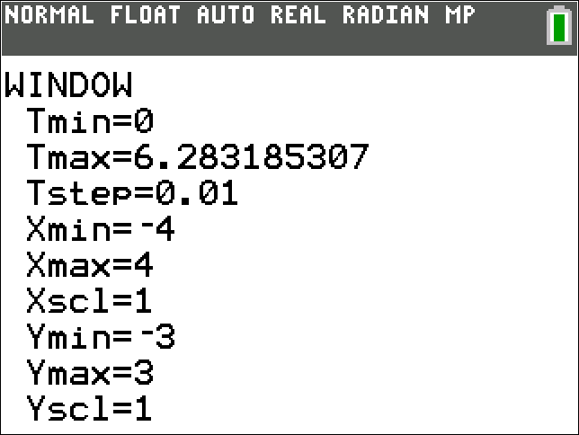 calculator screen, showing Window size details