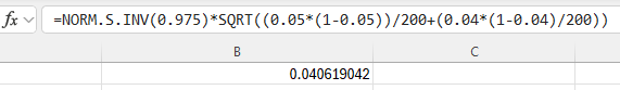 Excel Two Sample Proportions z-Interval step 1