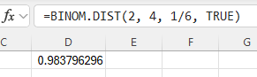 Excel Binomial Cumulative Probability