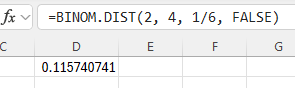 Excel Binomial Probability