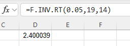 Excel F Critical Value