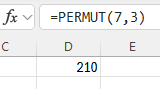 Excel Permutation