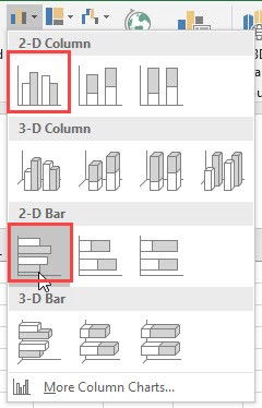 Excel Bar Charts step 2b