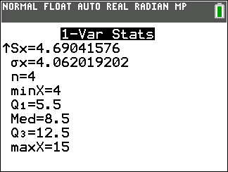 TI-Calculator Descriptive Statistics One Variable step 4b