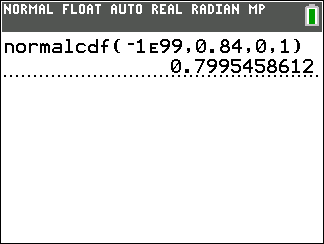 TI-Calculator Normal Distribution Normal Probability step 4