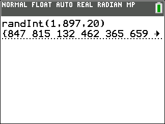 TI-Calculator Random Samples step 3