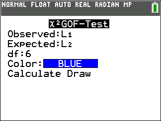 TI-Calculator Test for Goodness of Fit step 4