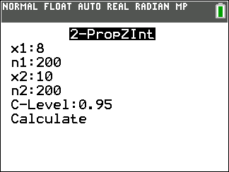 TI-Calculator z-Interval step 2