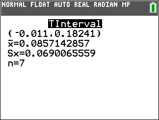 TI-Calculator Two Sample t-Interval step 7