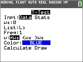 TI-Calculator Two Sample t-Test step 6