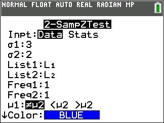 TI-Calculator z-Test step 5