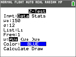 TI-Calculator z-Test step 5