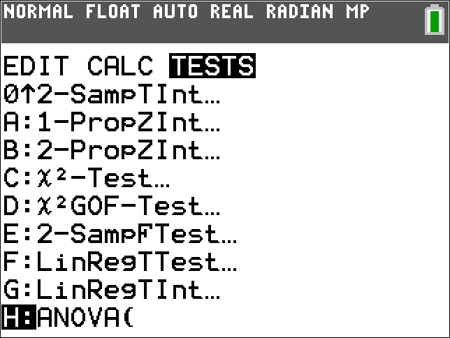 TI-Calculator ANOVA One-Way step 3