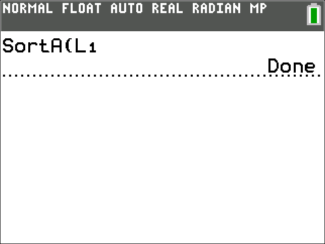 TI-Calculator Data Manipulation Sorting step 4