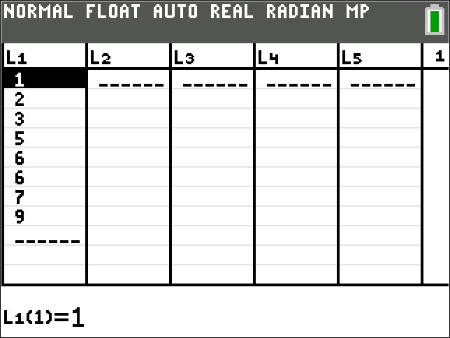TI-Calculator Data Manipulation Sorting step 5