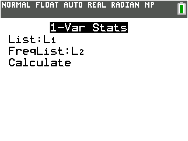 TI-Calculator Variance of a Discrete Random Variable step 4a