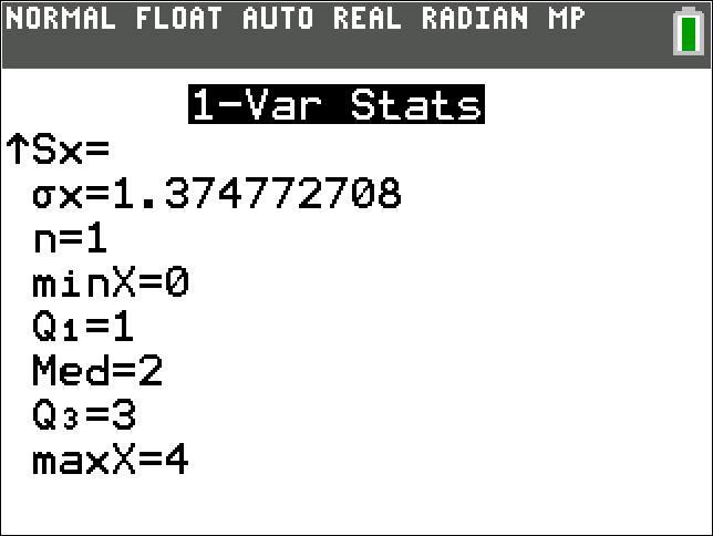 TI-Calculator Variance of a Discrete Random Variable step 6b
