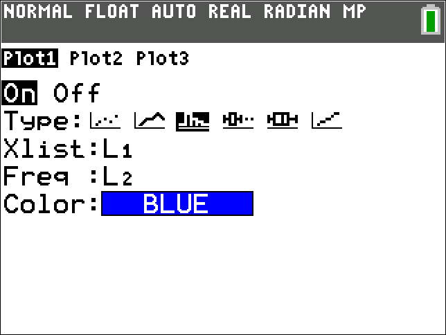 TI-Calculator Bar Charts step 5