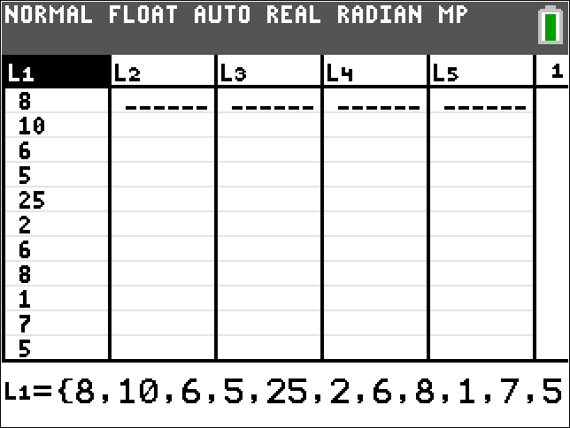TI-Calculator Box Plot step 2