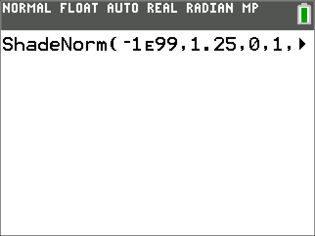 TI-Calculator Normal Distribution Normal Probability step 4b