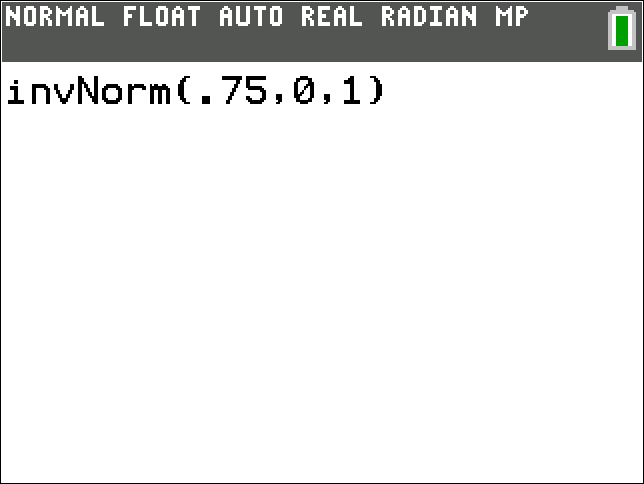 TI-Calculator Normal Distribution Inverse Normal step 3b