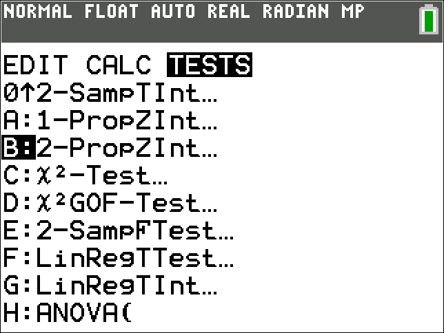 TI-Calculator z-Interval step 1